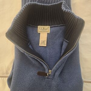L.L. Bean Men's Zip-Up Sweater in Navy Blue